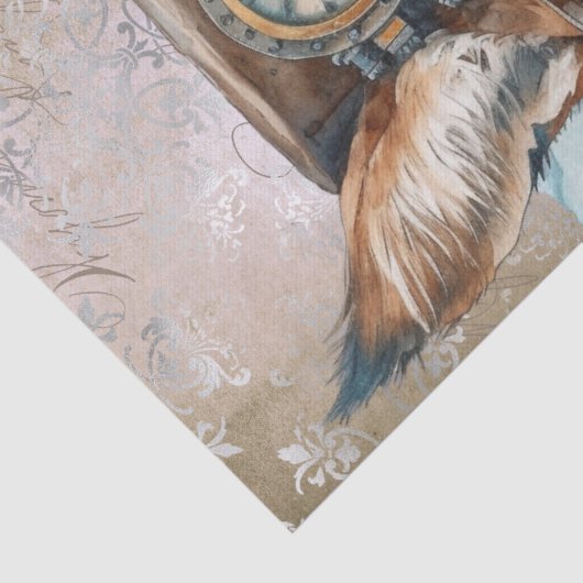 Steampunk Lynx Cat Tissuepapier (Detail)