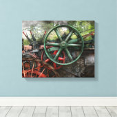 Steampunk - Machine - Vervoer van de toekomst Canvas Afdruk (Insitu (Houten vloer))
