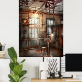 Steampunk - Machinebankwerker - Het slijpstation Poster (Thuiskantoor)