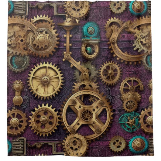 Steampunk Machinery Douchegordijn (Voorkant)