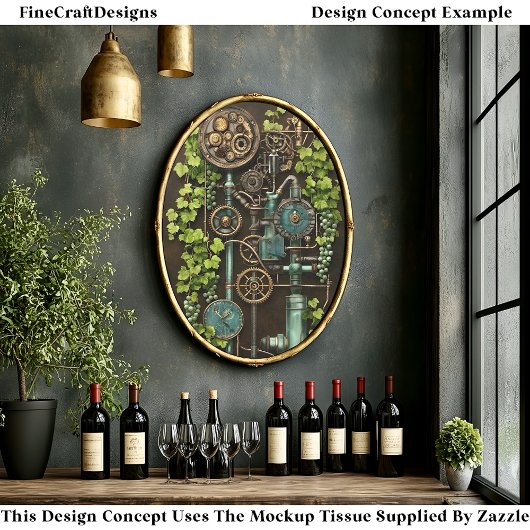 Steampunk Machinery & Grape Vine BQ3 Decoupage Tissuepapier