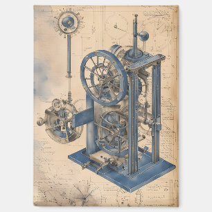 Steampunk Machinery Junk Journal Page Magneet