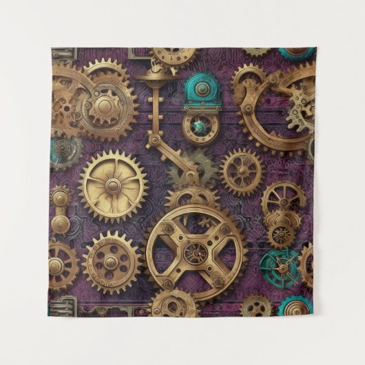 Steampunk Machinery Tapestry Wandkleed (Voorkant)