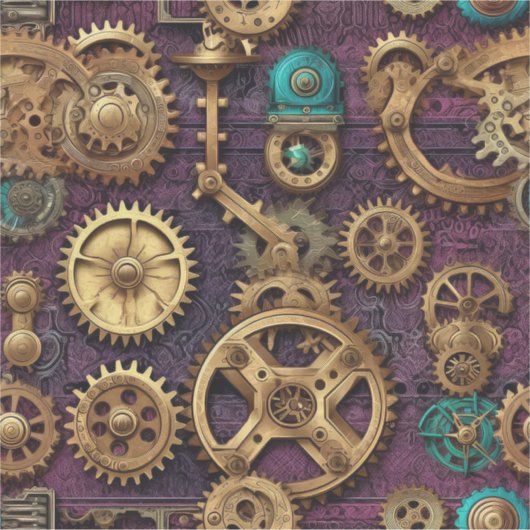 Steampunk Machinery Vinyl Sticker (Voorkant)