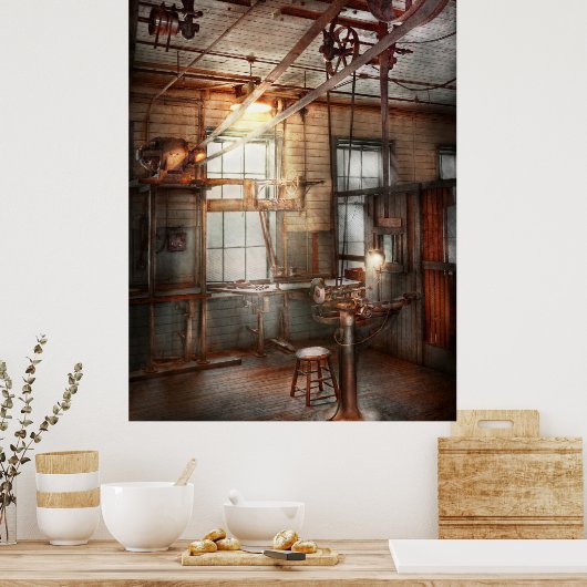 Steampunk - Machinist - Het slijpstation Poster (Keuken)