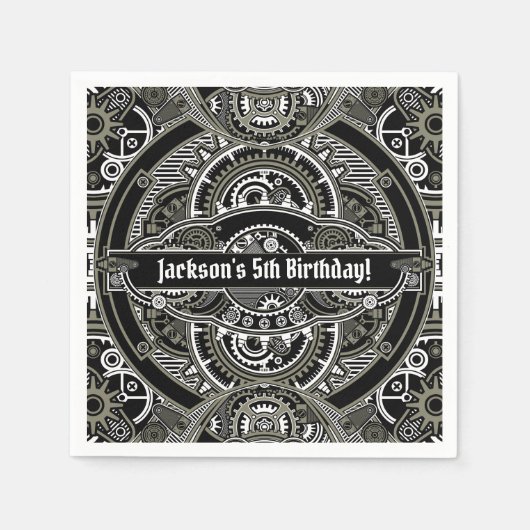 Steampunk Magic Birthday Servet (Voorkant)