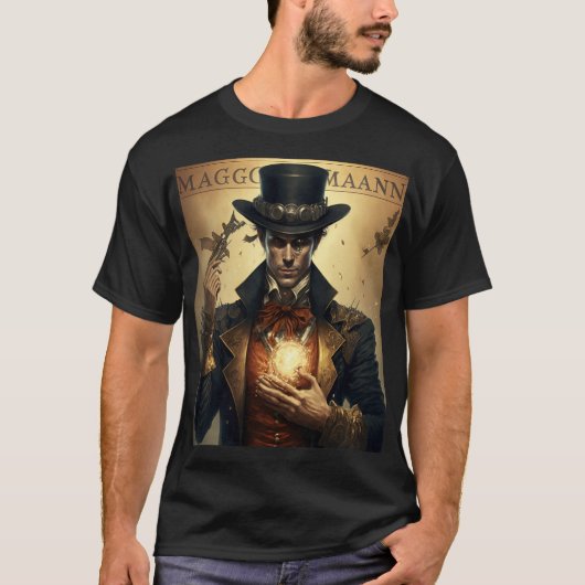 Steampunk Magicia Tarot Kaart T-shirt (Voorkant)