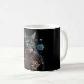 Steampunk magie Maine Coon cat en bloemen AI kunst Koffiemok (Voorkant rechts)