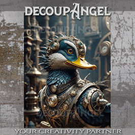 Steampunk Mallard Duck -Decoupage- Tissuepapier