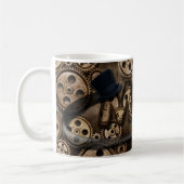 Steampunk Mam Bronze Gears Top Hat Coffee Mok (Links)