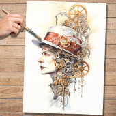 Steampunk Man 1 Decoupage papier