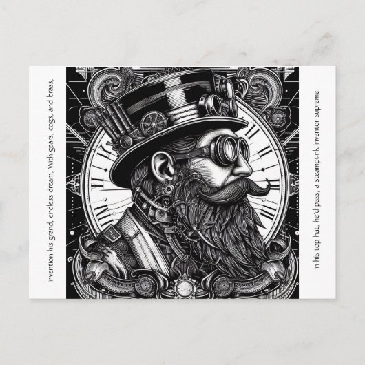 Steampunk Man Briefkaart (Voorkant)