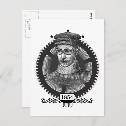 Steampunk Man Briefkaart (Voorkant / Achterkant)
