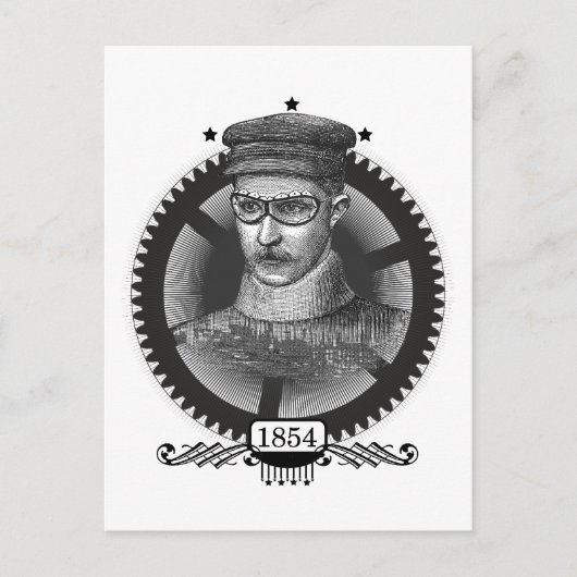 Steampunk Man Briefkaart (Voorkant)