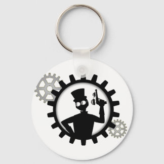 Steampunk Man Holding Pistool in Sleutelhanger voo