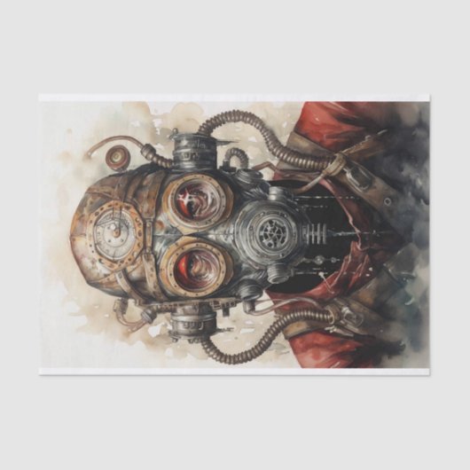 Steampunk Man met Mask 1 Decoupage Papier (Voorkant)