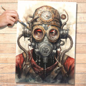 Steampunk Man met Mask 1 Decoupage Papier