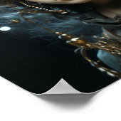 Steampunk Man met Pest Doctor Mask  Post Poster (Hoek)