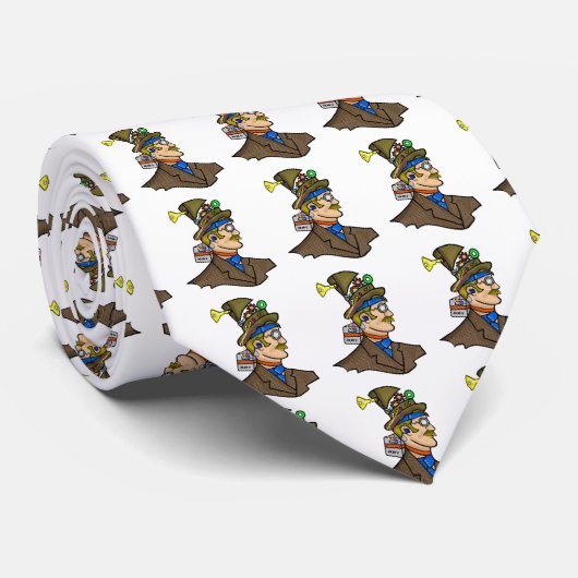 Steampunk Man Necktie Stropdas (Opgerold)