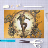 Steampunk, man op een klok tissuepapier (Craft)