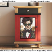 Steampunk Man Rood & Zwart Mode P7 Decoupage Tissuepapier