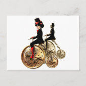 Steampunk man vrouw penny farthings cadeaus door L Briefkaart (Voorkant)