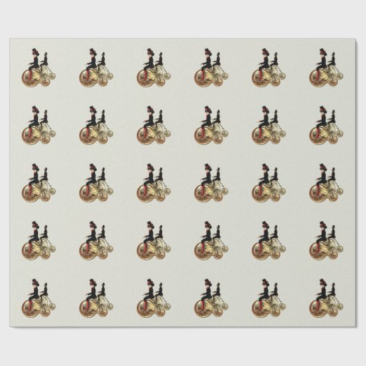 Steampunk man vrouw pony farthing cadeautjes van L Cadeaupapier (Vlak)