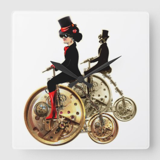 Steampunk man vrouw pony farthing cadeautjes van L Vierkante Klok (Voorkant)