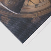 Steampunk Mannelijke Leeuw  Bruin Decoupage Papier (Detail)