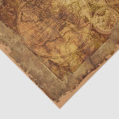 Steampunk Map Wereld Industriële Vintage Tissuepapier (Detail)