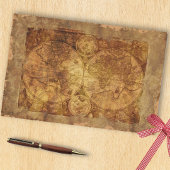 Steampunk Map Wereld Industriële Vintage Tissuepapier