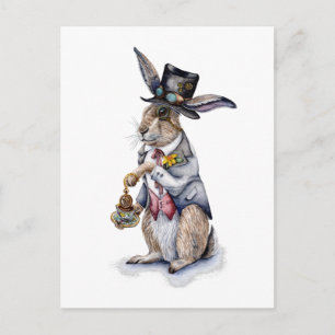 Steampunk March Hare Briefkaart