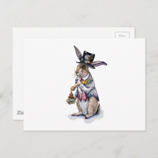 Steampunk March Hare Briefkaart (Voorkant / Achterkant)