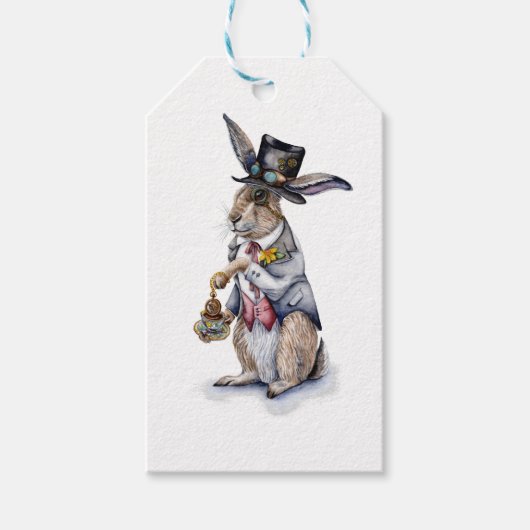 Steampunk March Hare Cadeaulabel (Voorkant)