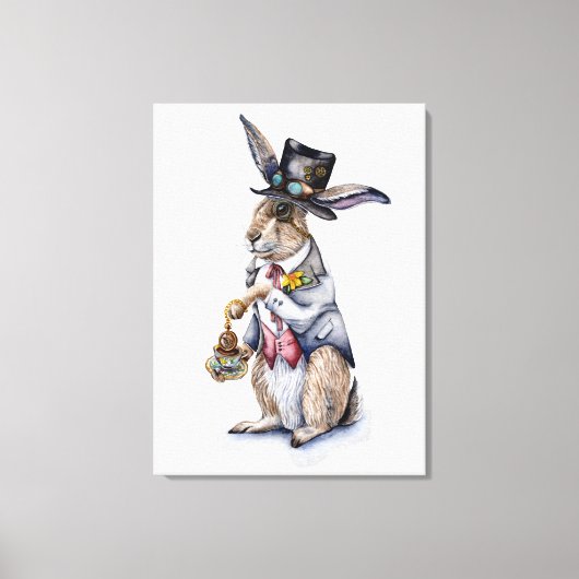 Steampunk March Hare Canvas Afdruk (Voorkant)