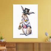 Steampunk March Hare Canvas Afdruk (Insitu (Woonkamer))