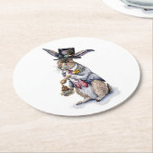 Steampunk March Hare Ronde Kartonnen Onderzetter (Gebogen)