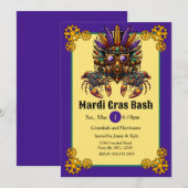 Steampunk Mardi Gras Kaart (Voorkant / Achterkant)