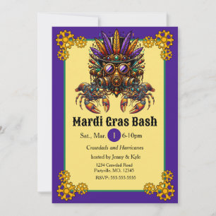 Steampunk Mardi Gras Kaart