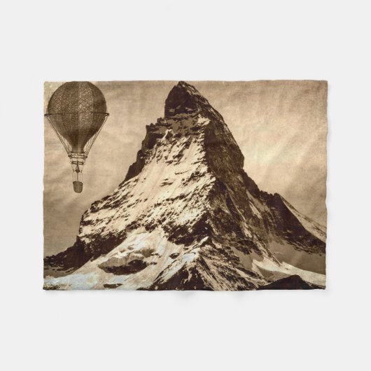 Steampunk Matterhorn Fleece Deken (Voorkant (Horizontaal))