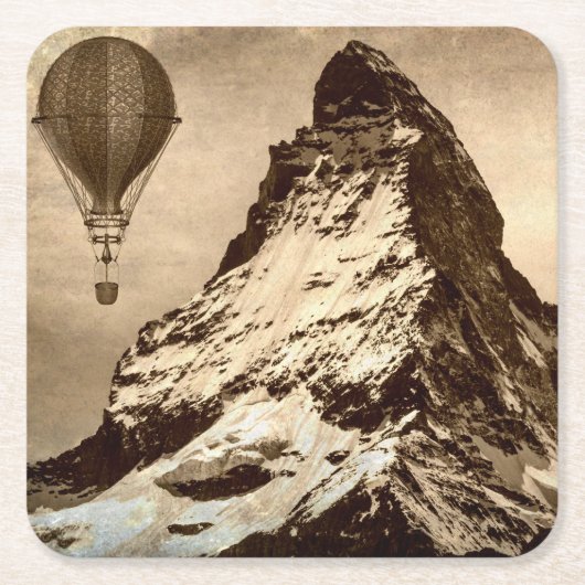 Steampunk Matterhorn Kartonnen Onderzetters (Voorkant)