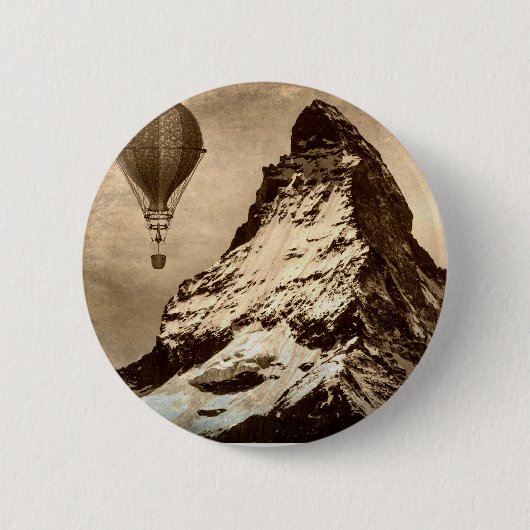 Steampunk Matterhorn Ronde Button 5,7 Cm (Voorkant)