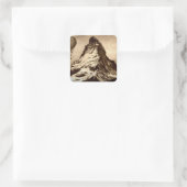 Steampunk Matterhorn Scene Vierkante Sticker (Tas)