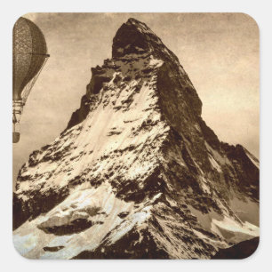 Steampunk Matterhorn Vierkante Sticker