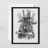 Steampunk Mecha Crow Briefkaart (Voorkant / Achterkant)