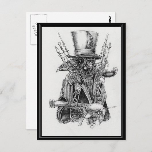 Steampunk Mecha Crow Briefkaart (Voorkant / Achterkant)