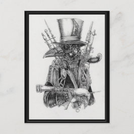 Steampunk Mecha Crow Briefkaart
