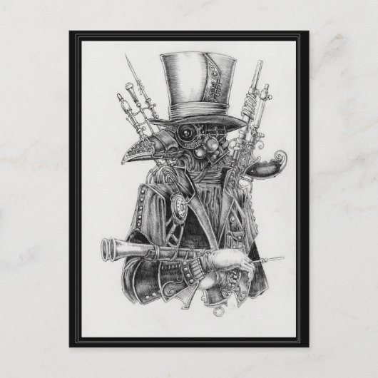 Steampunk Mecha Crow Briefkaart (Voorkant)