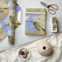 Steampunk Mechanical Bird Engineering Birthday Cadeaupapier