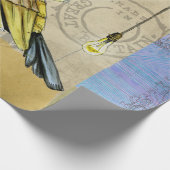 Steampunk Mechanical Bird Engineering Vaderdag Cadeaupapier (Hoek)